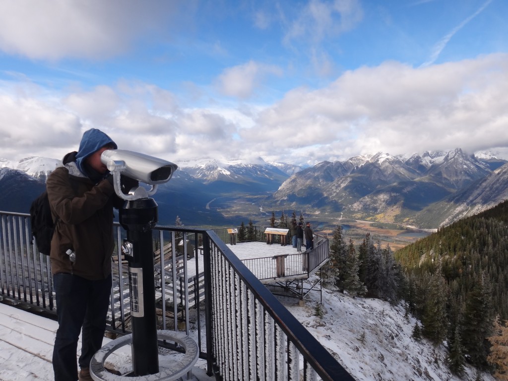 Looking down below on the town of Banff