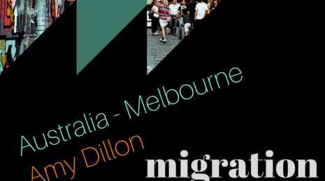 Migration Patterns Podcast logo feat. Amy Dillon, Australia-Melbourne