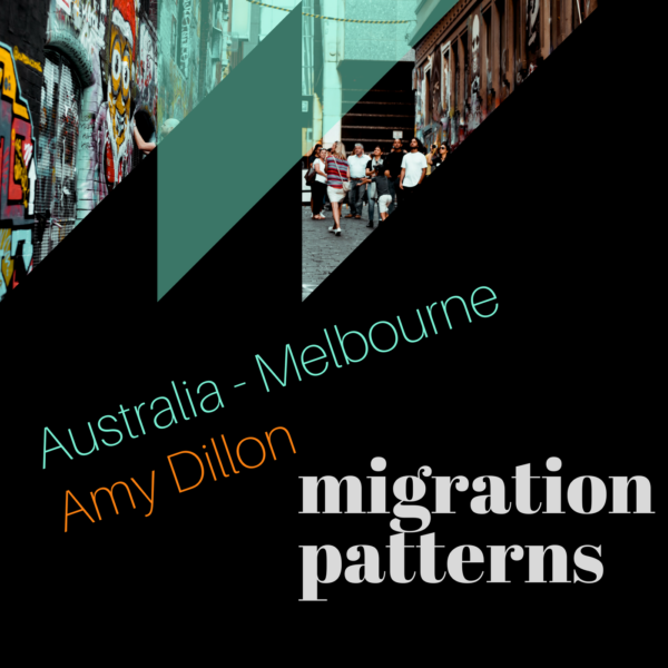 Migration Patterns Podcast logo feat. Amy Dillon, Australia-Melbourne