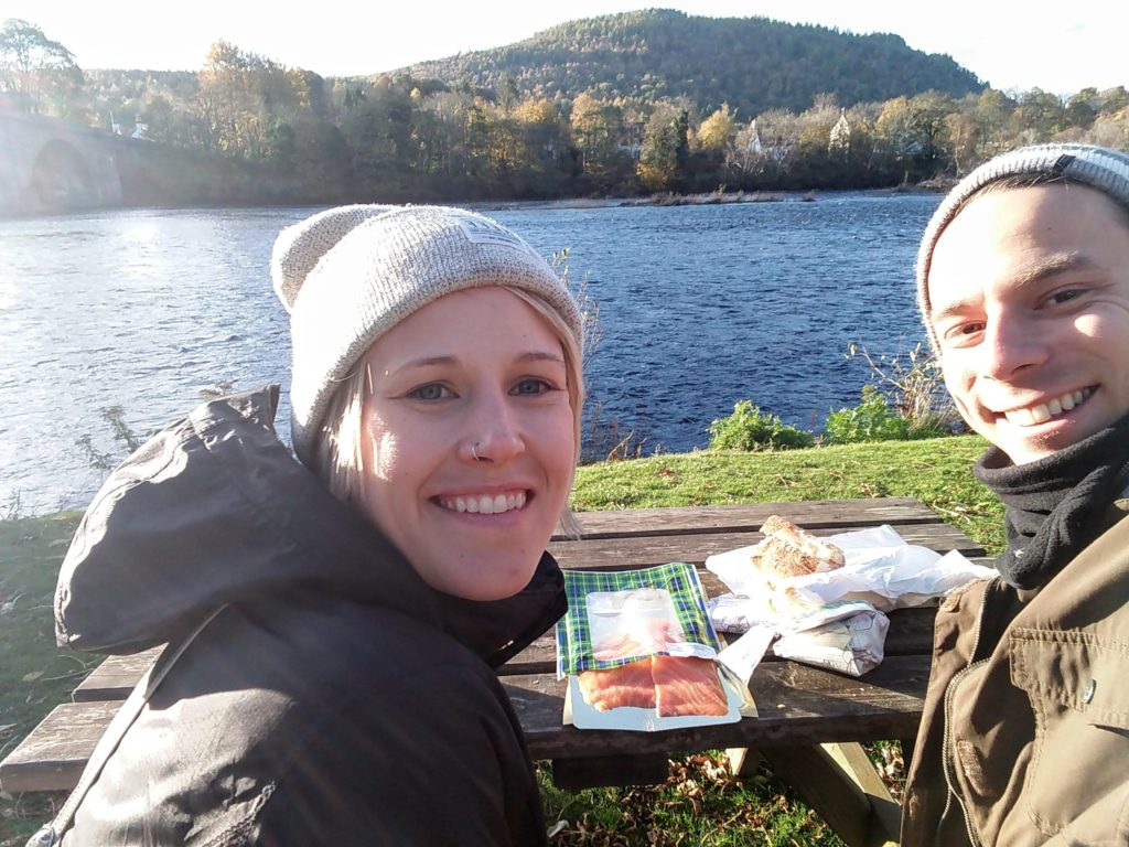Salmon Lunch by the River Tay