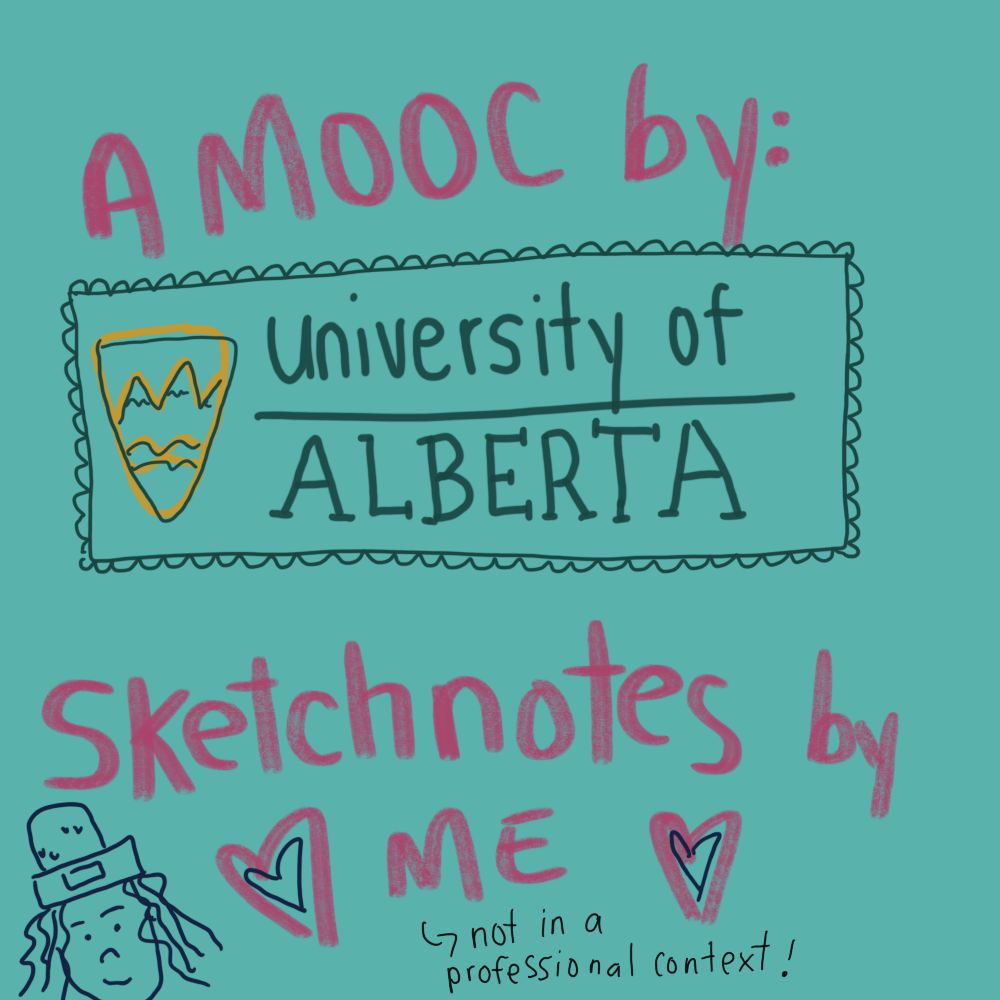 A Mooc by the University of Alberta, Sketchnotes by Me (not in a professional context)