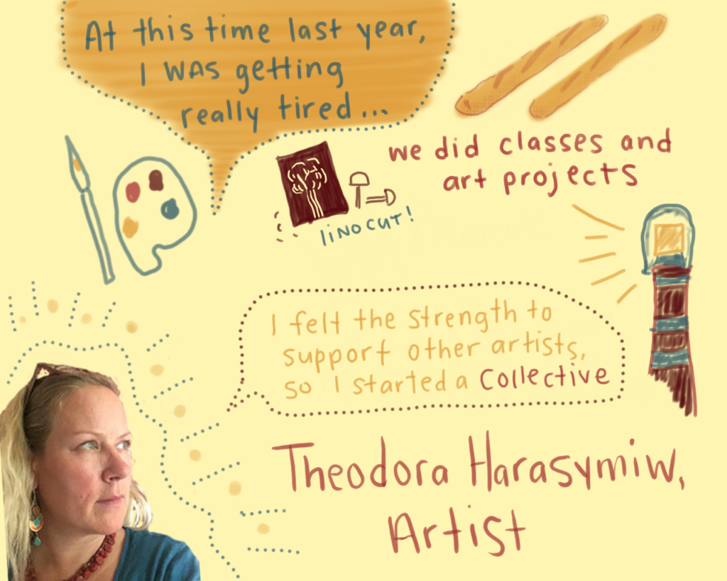 Theodora Harasymiw, Artist. "I felt the strength to support other artists, so I started a collective."