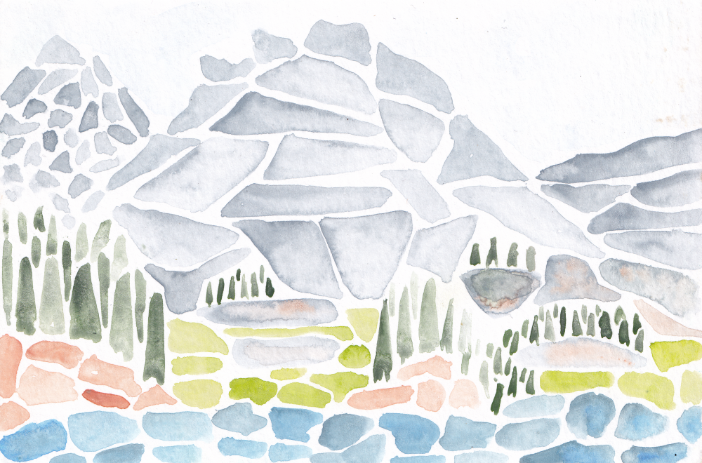 Abstract watercolour of Baker Lake